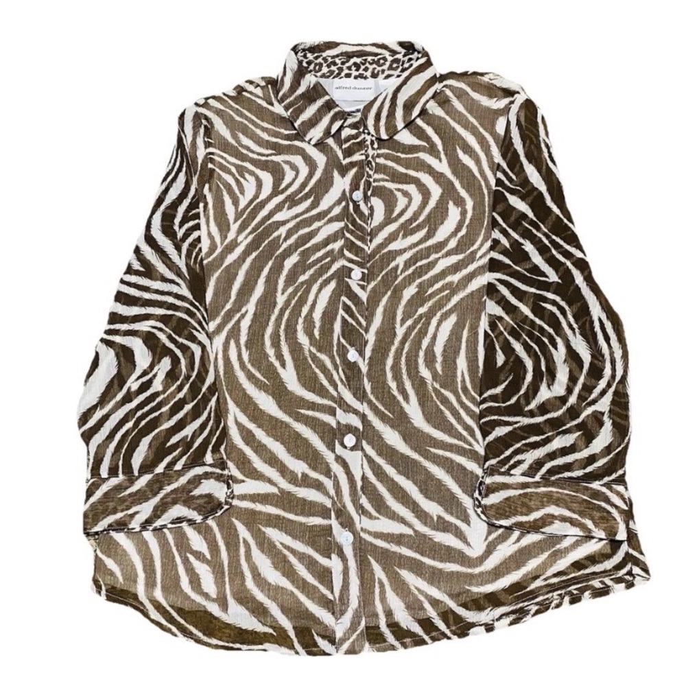 Alfred Dunner Women's Top Blouse 3/4 Sleeve, Stretch, Size 10